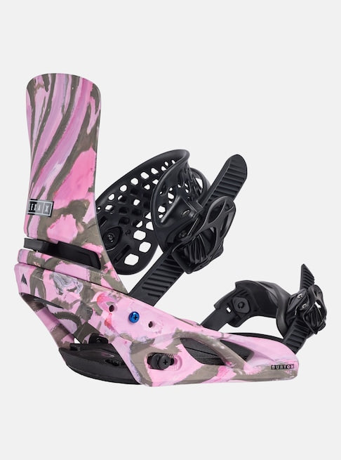 burton double take hammock snowboard binding ankle strap Burton Women's Lexa X Re:Flex Snowboard Bindings, Gray / Pink, M