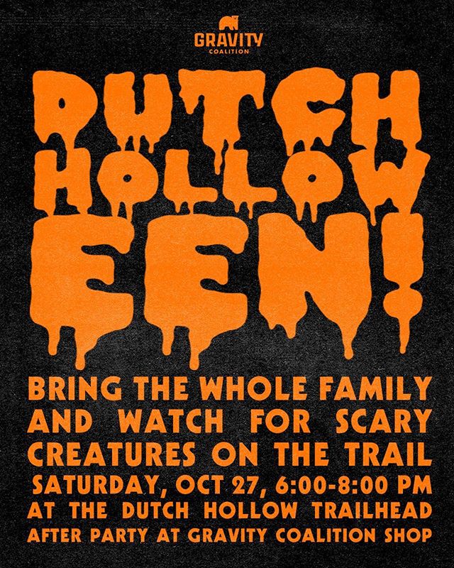Rock your Costume and Scare and Be Scared!  Afterparty at the GravityCoaltion Shop.  269e Main Midway.  Run + Ride!