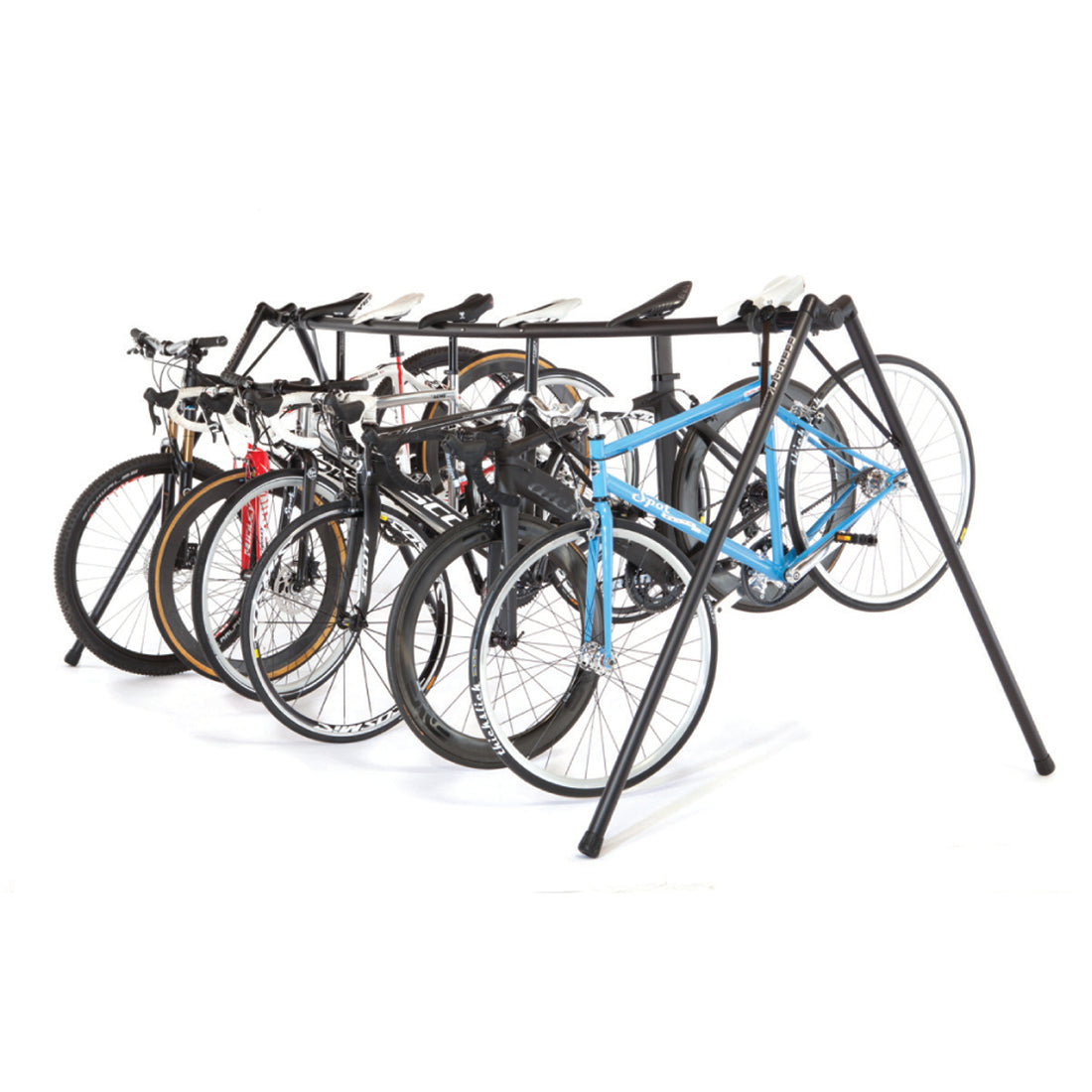 Feedback Sports A-Frame Parking Stand loaded with bikes