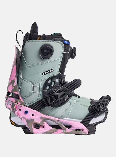 burton lexa x re:flex snowboard binding Burton Women's Lexa X Re:Flex Snowboard Bindings, Gray / Pink, M