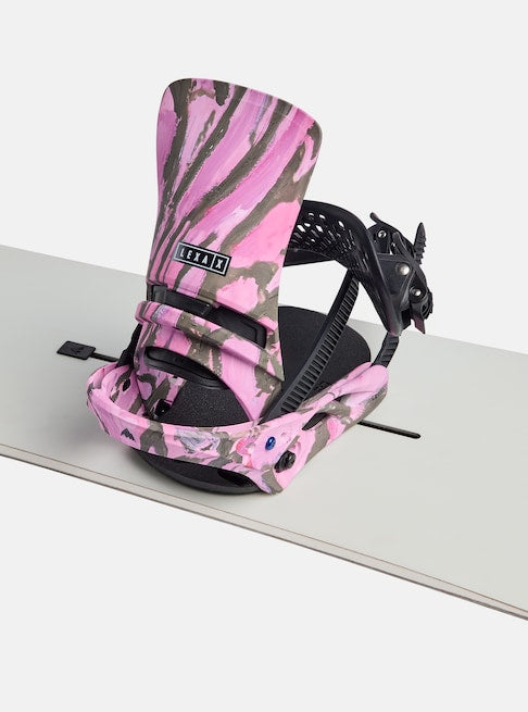 burton double take hammock snowboard binding ankle strap Burton Women's Lexa X Re:Flex Snowboard Bindings, Gray / Pink, M
