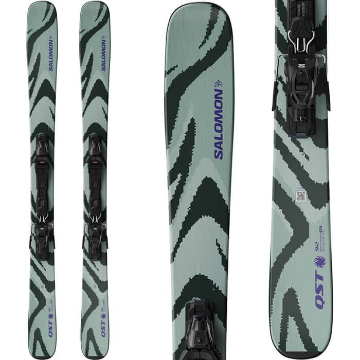 Salomon QST 92 Freeride Skis -Iceberg Green + 11 DIN Bindings