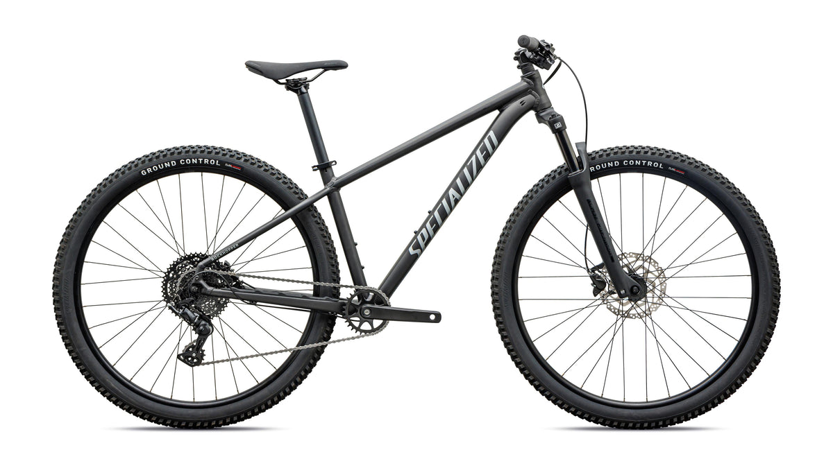 Specialized Rockhopper Sport, Satin Metallic Obsidian / Shadow Silver, side view