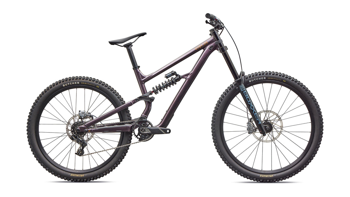 Specialized Status 2 170 DH, Gloss Nebula Metallic / Orange Zest, side view