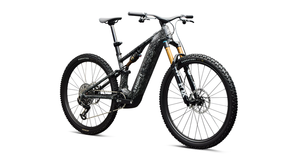 Specialized S-Works Turbo Levo R, Silver Speckle, front three-quarter