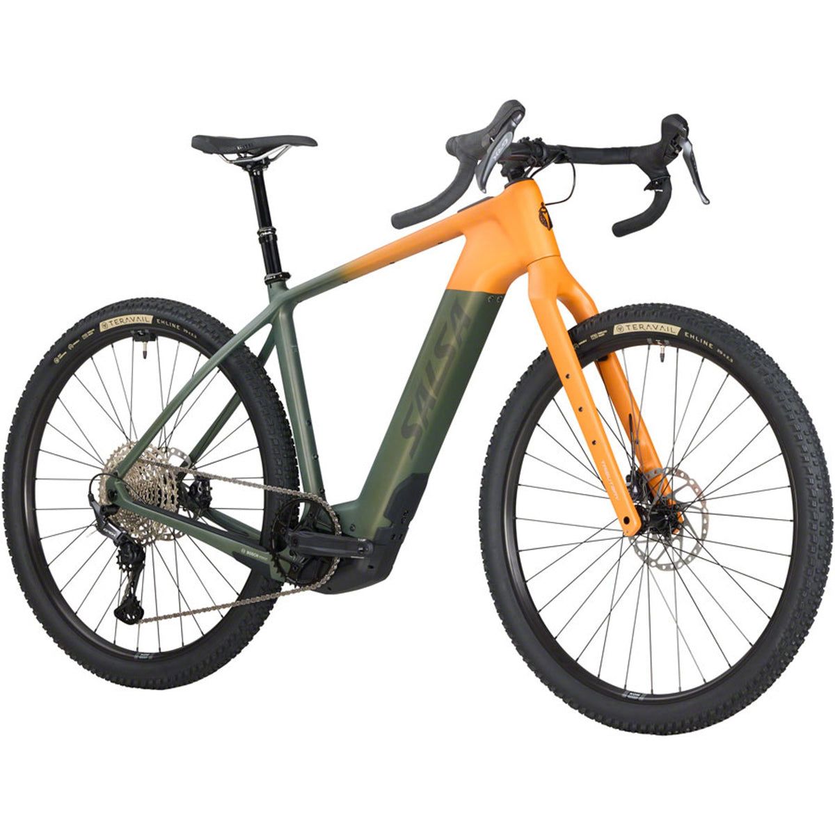 Salsa Tributary C GRX 820 Electric Gravel Bike - Dark Pine/Terra Orange