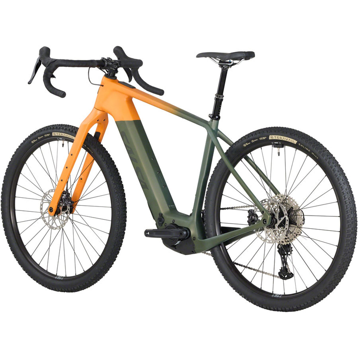 Salsa Tributary C GRX 820 Electric Gravel Bike - Dark Pine/Terra Orange