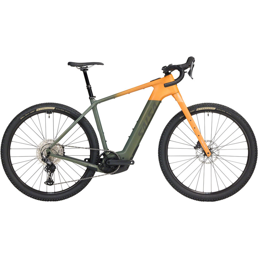 Salsa Tributary C GRX 820 Electric Gravel Bike - Dark Pine/Terra Orange