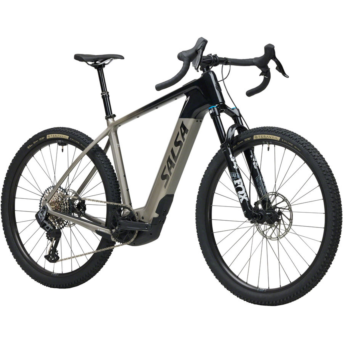 Salsa Tributary C Rival GX AXS Transmission SUS Electric Gravel Bike - Charcoal/Black