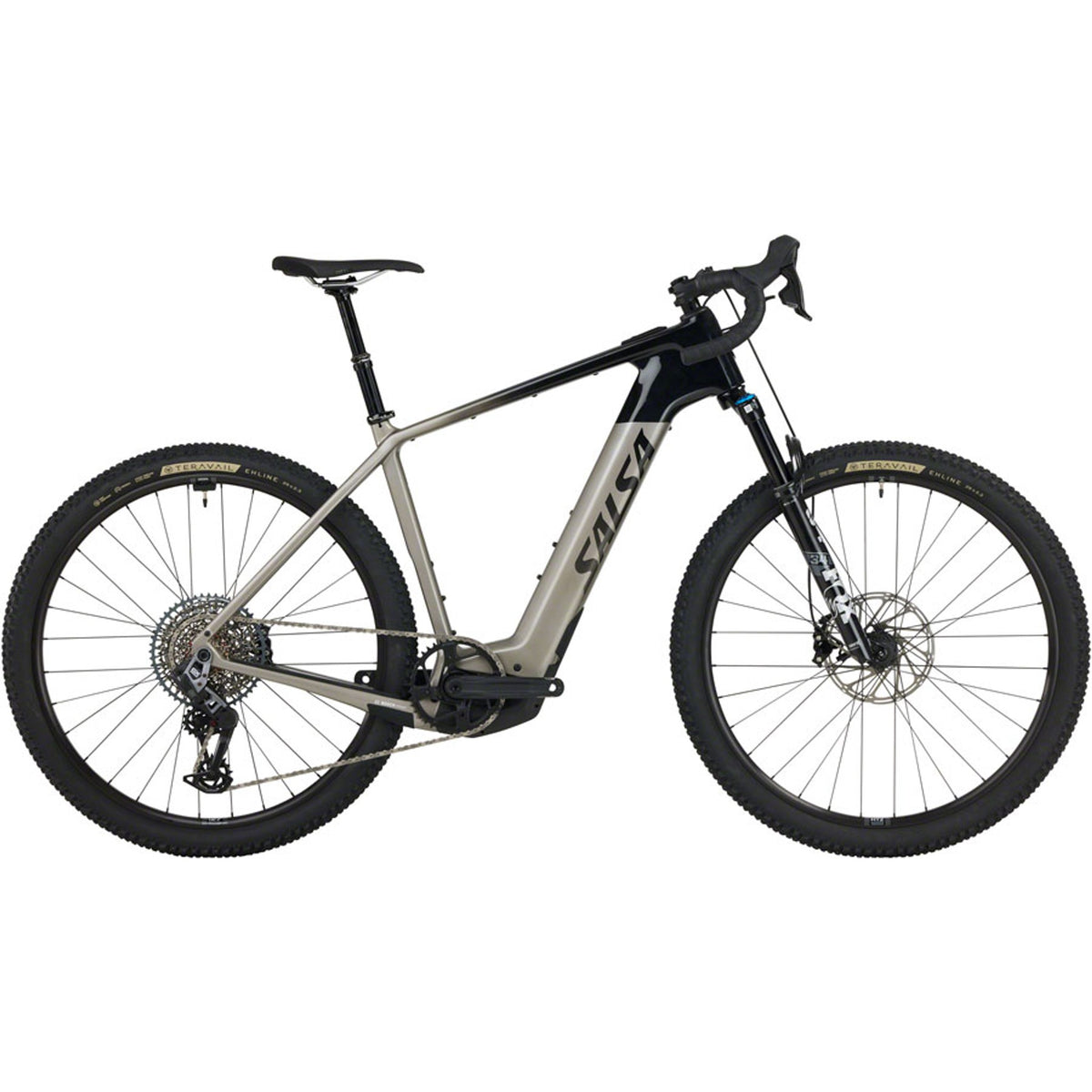 Salsa Tributary C Rival GX AXS Transmission SUS Electric Gravel Bike - Charcoal/Black