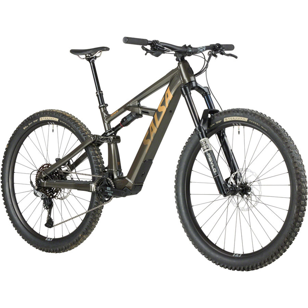 Salsa Moraine Cues 10 Full Suspension Electric Mountain Bike - Coffee Black