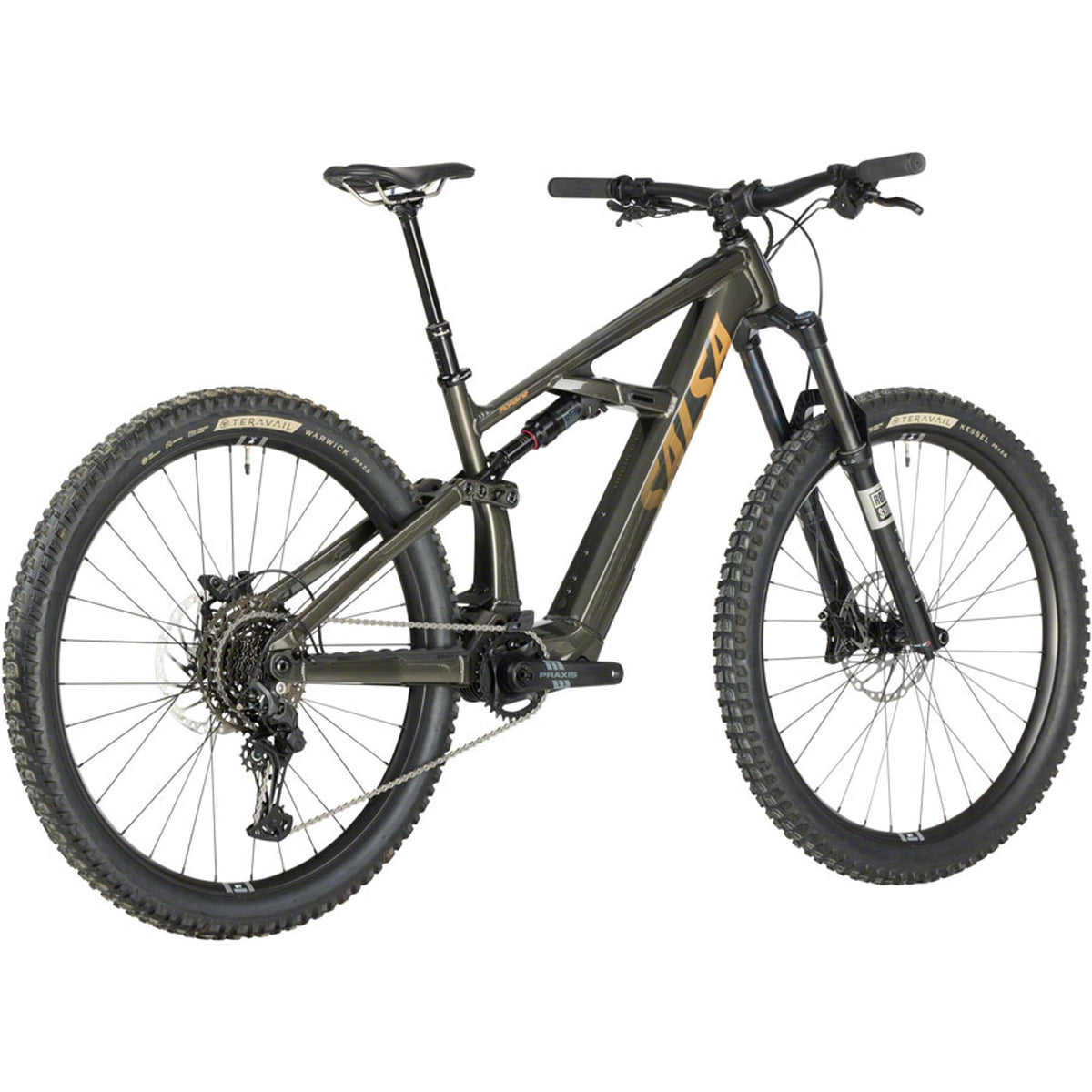 Salsa Moraine Cues 10 Full Suspension Electric Mountain Bike - Coffee Black