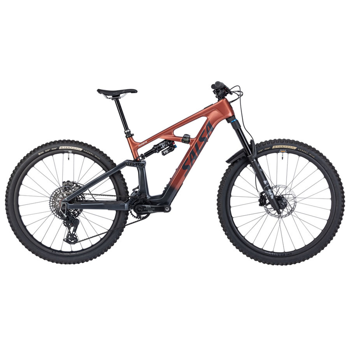 Salsa Moraine C X0 Transmission Full Suspension Electric Mountain Bike - Charcoal/Red Cedar