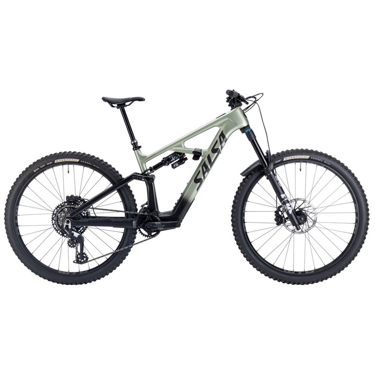 Salsa Moraine C Eagle 90 Transmission Full Suspension Electric Mountain Bike - Coffee Black/Sage