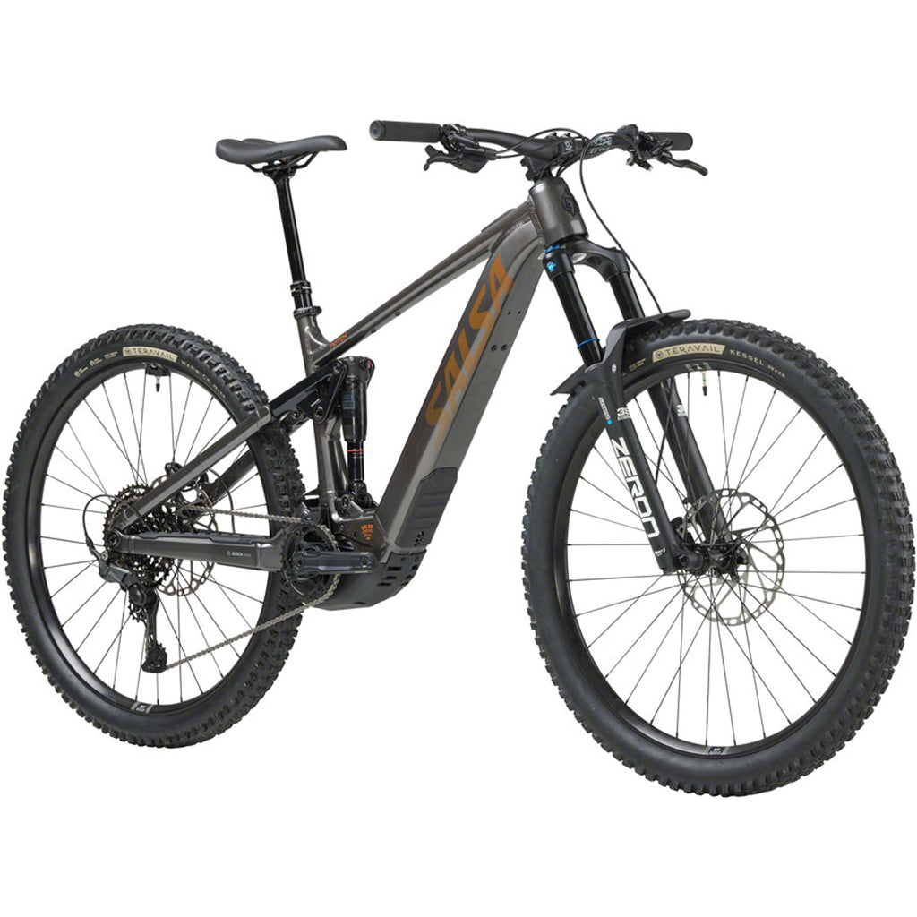 Salsa Notch Cues 10 Full Suspension Electric Mountain Bike - Charcoal Black