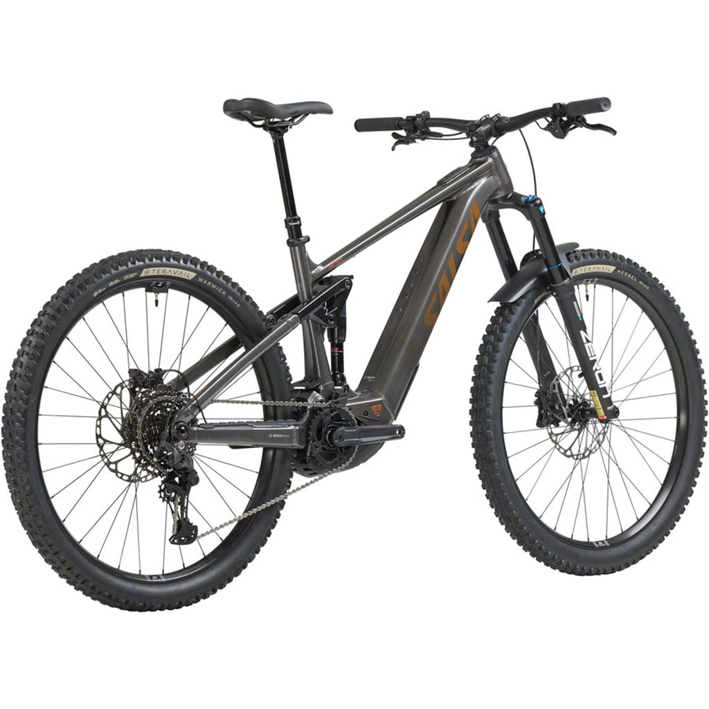 Salsa Notch Cues 10 Full Suspension Electric Mountain Bike - Charcoal Black