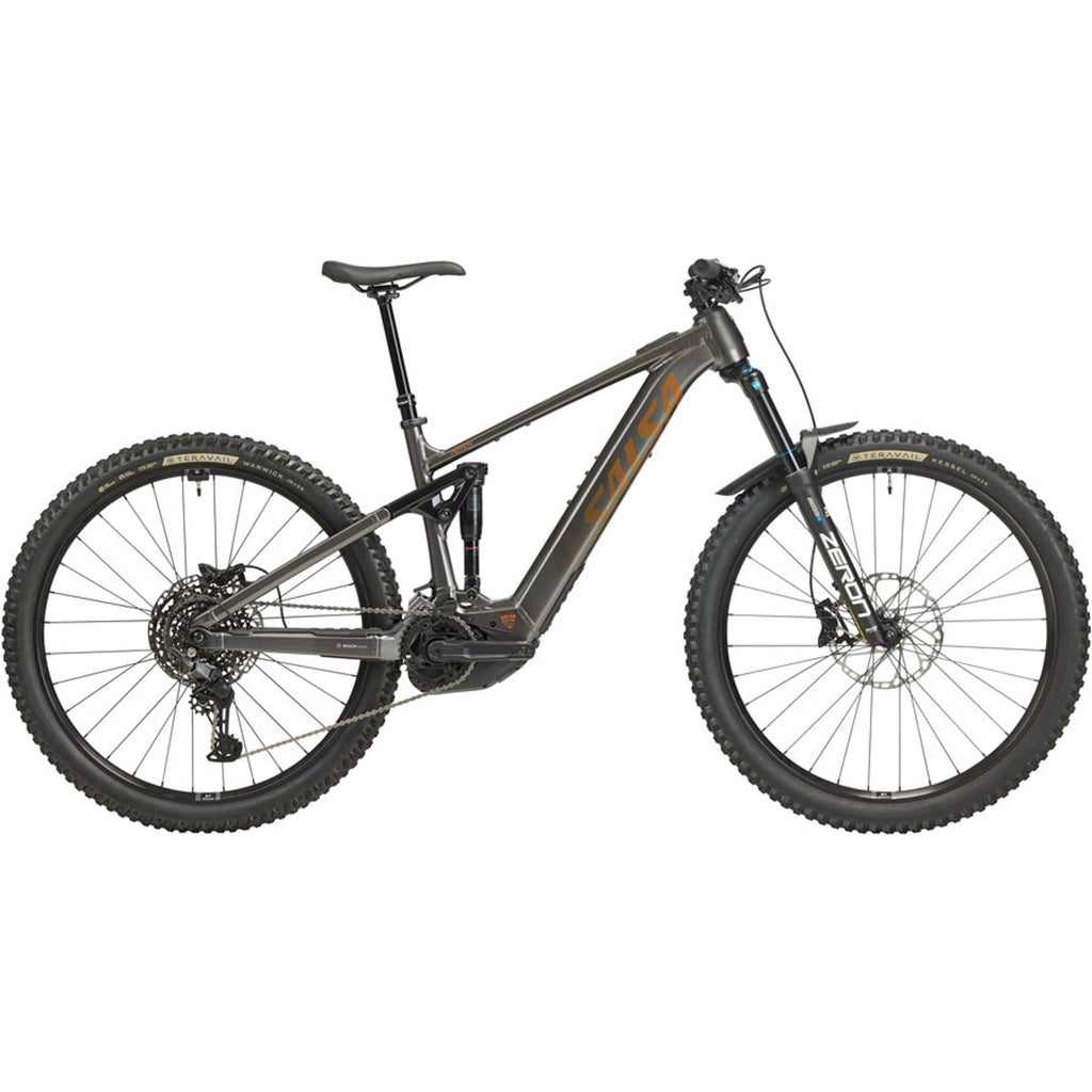 Salsa Notch Cues 10 Full Suspension Electric Mountain Bike - Charcoal Black
