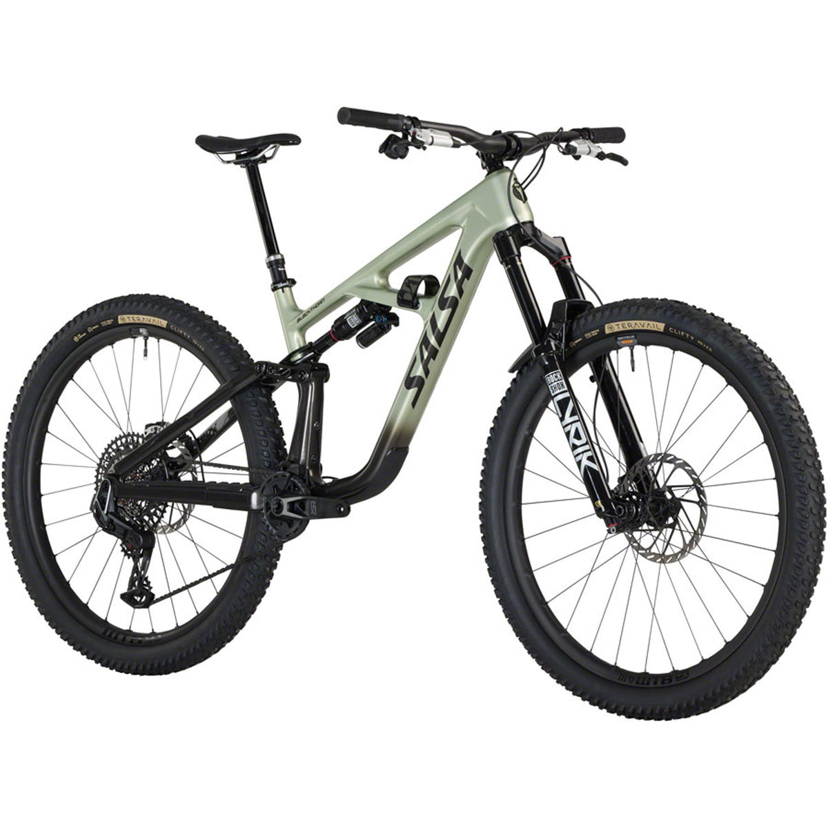 Salsa Blackthorn 145 C XO Eagle AXS Transmission Full Suspension Mountain Bike - Coffee Black/Sage