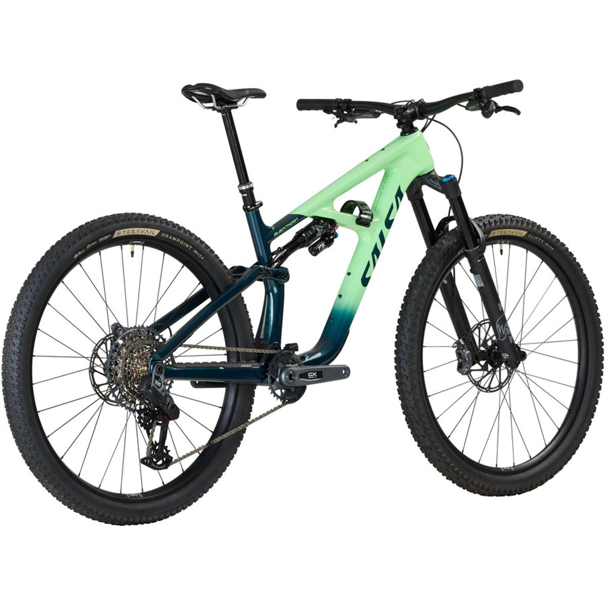 Salsa Blackthorn 125 C GX Eagle AXS Transmission Full Suspension Mountain Bike - Slate/Citrus