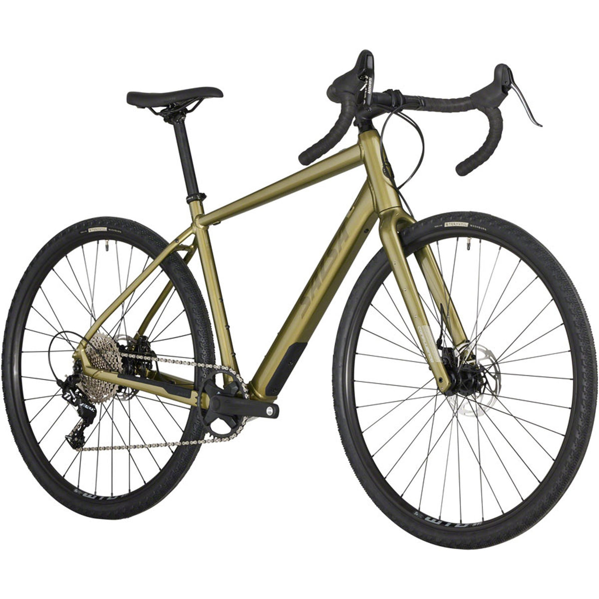 Salsa Confluence Apex 1 Drop Bar Electric Gravel Bike - Avocado Green