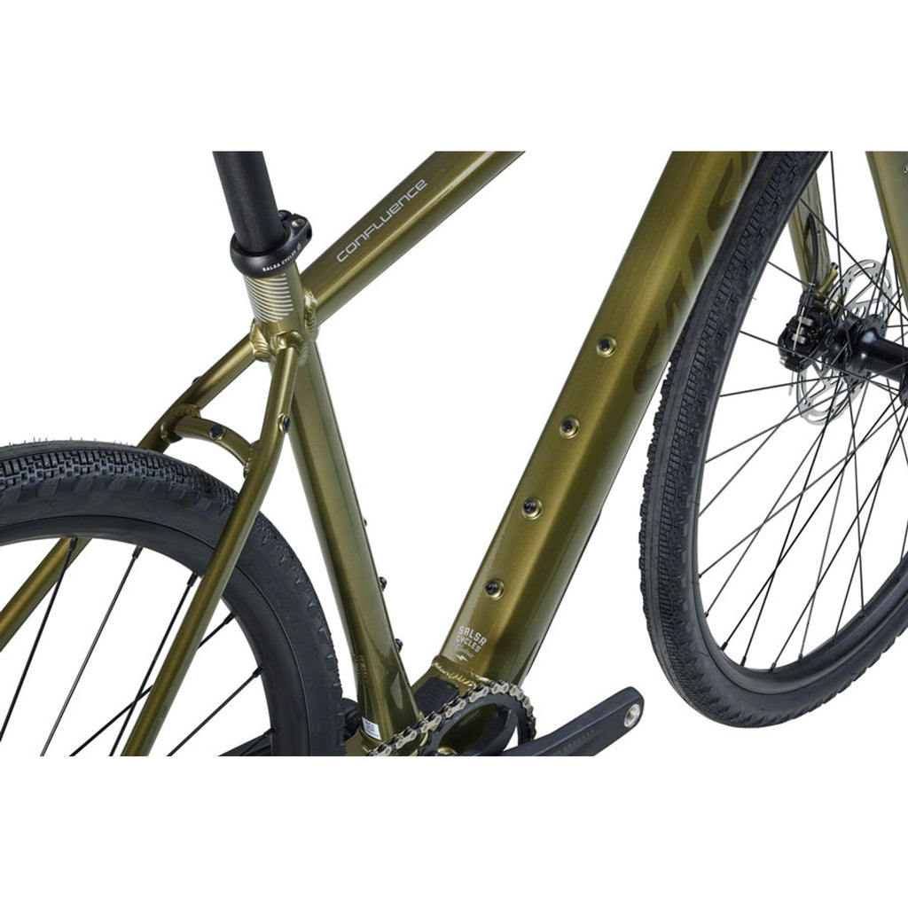Salsa Confluence Apex 1 Drop Bar Electric Gravel Bike - Avocado Green