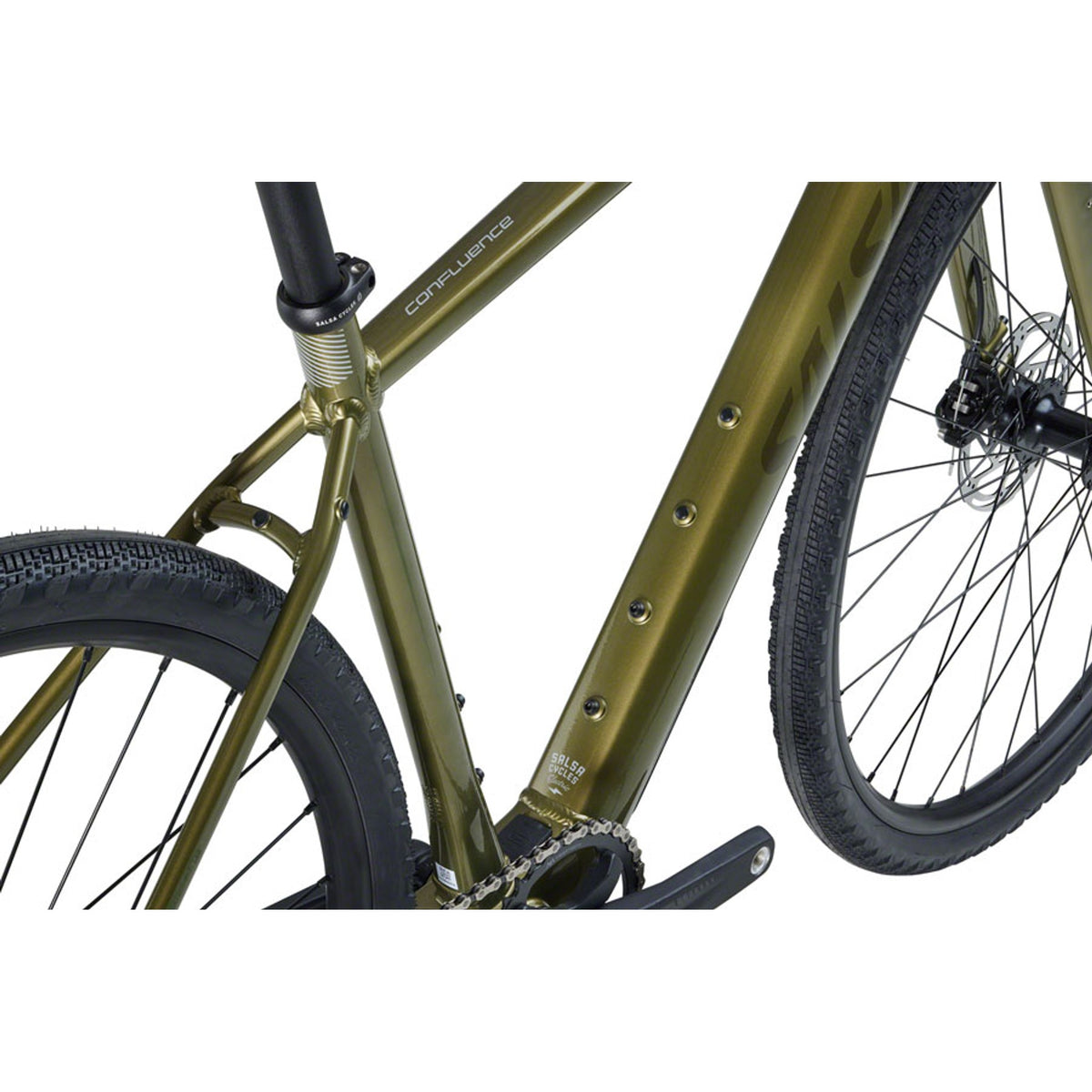 Salsa Confluence Apex 1 Drop Bar Electric Gravel Bike - Avocado Green