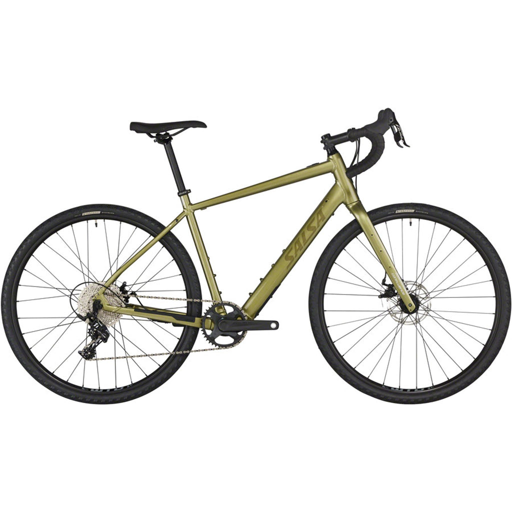 Salsa Confluence Apex 1 Drop Bar Electric Gravel Bike - Avocado Green