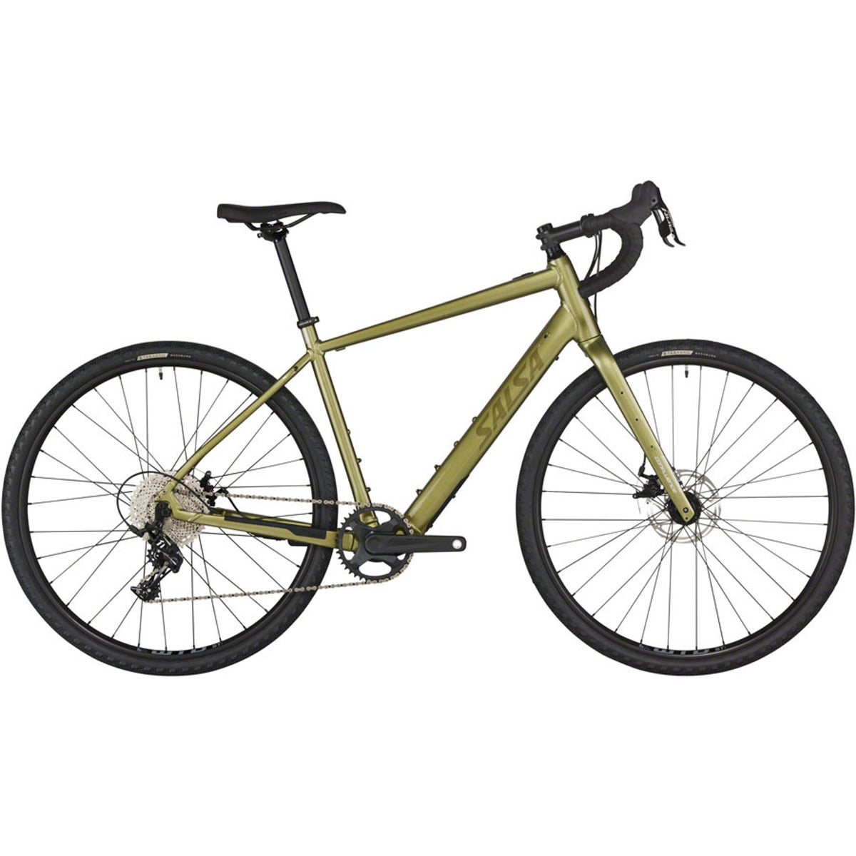 Salsa Confluence Apex 1 Drop Bar Electric Gravel Bike - Avocado Green