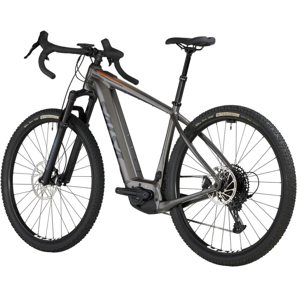 Salsa Tributary Apex 1 Front Suspension Electric Gravel Bike - Charcoal