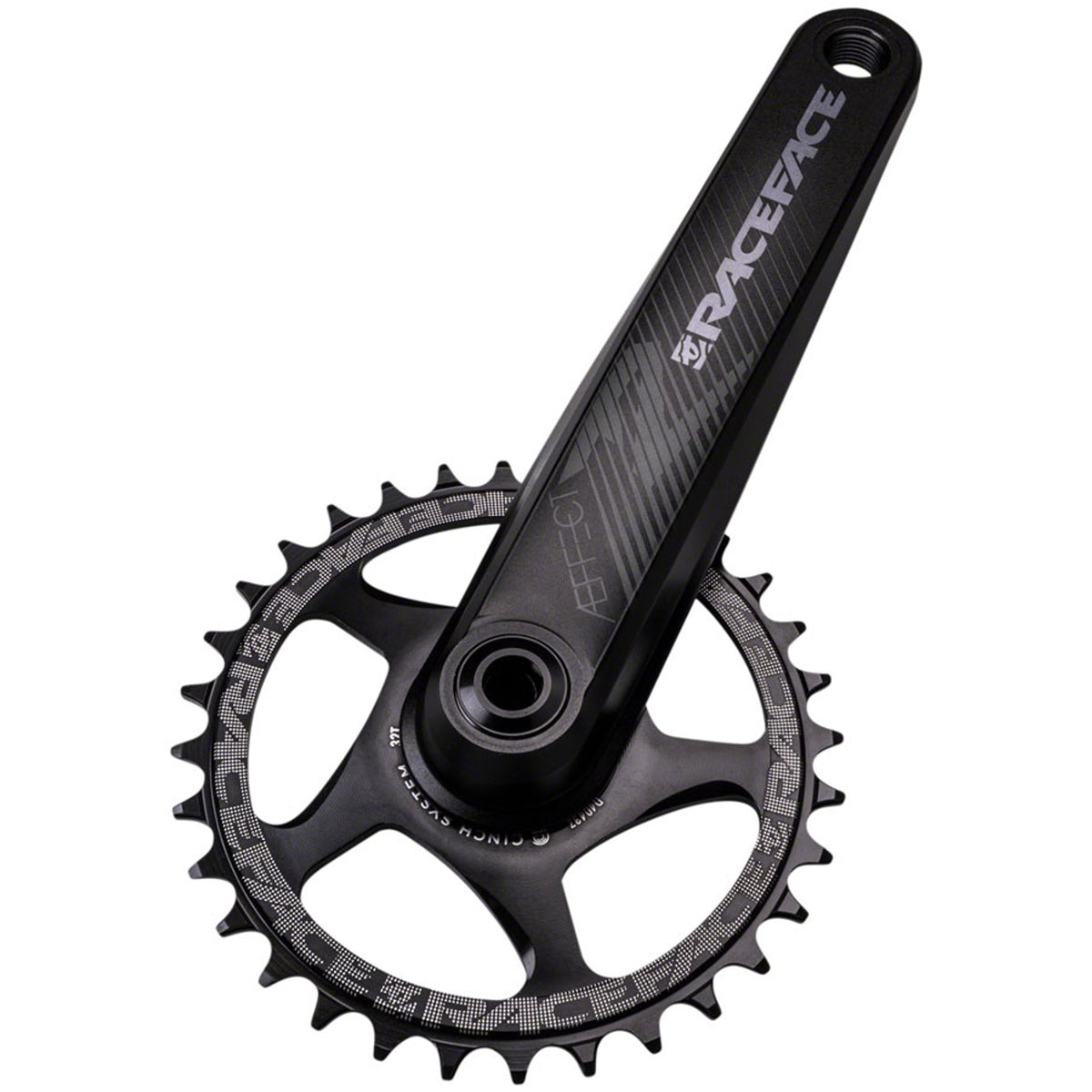 Aeffect R Crankset - Direct Mount CINCH - RaceFace EXI Spindle Interface - Black