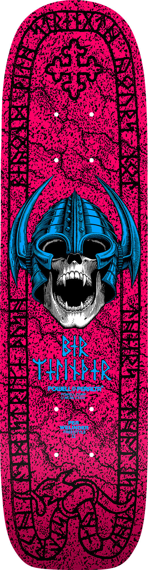Powell Peralta Per Welinder Nordic Skull Freestyle Skateboard Deck Black/Silver - 7.25 x 27