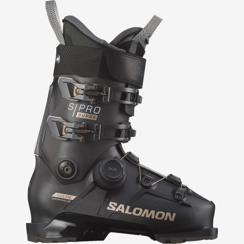2024 salomon s/pro supra boa 120 ski boots GW 20 Blue / 24.5 Fit Medium volume fit with a snug rearfoot and especially generous toe box with a squared off shape 2025 Salomon S/Pro Supra BOA