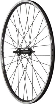 Quality Wheels Value Double Wall Series Front Wheel - 26", 9x1 Threaded x 100mm, Rim Brake, Black, Clincher