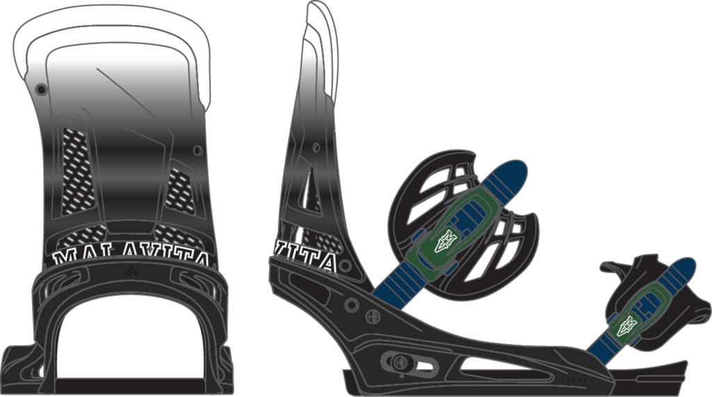 Burton Malavita Snowboard Bindings - Men's - Black Fade