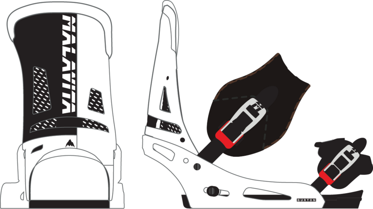 Burton Malavita X Snowboard Bindings - Men's - Black/White
