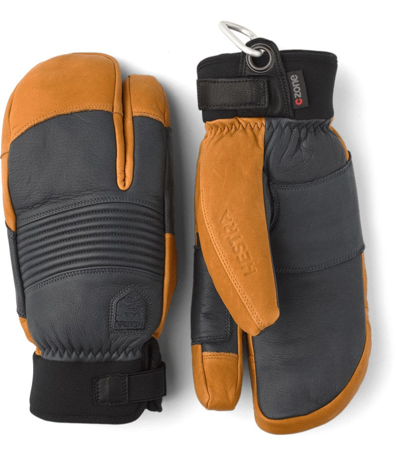 Hestra Freeride CZone 3-Finger Ski Mittens - Grey/Cork