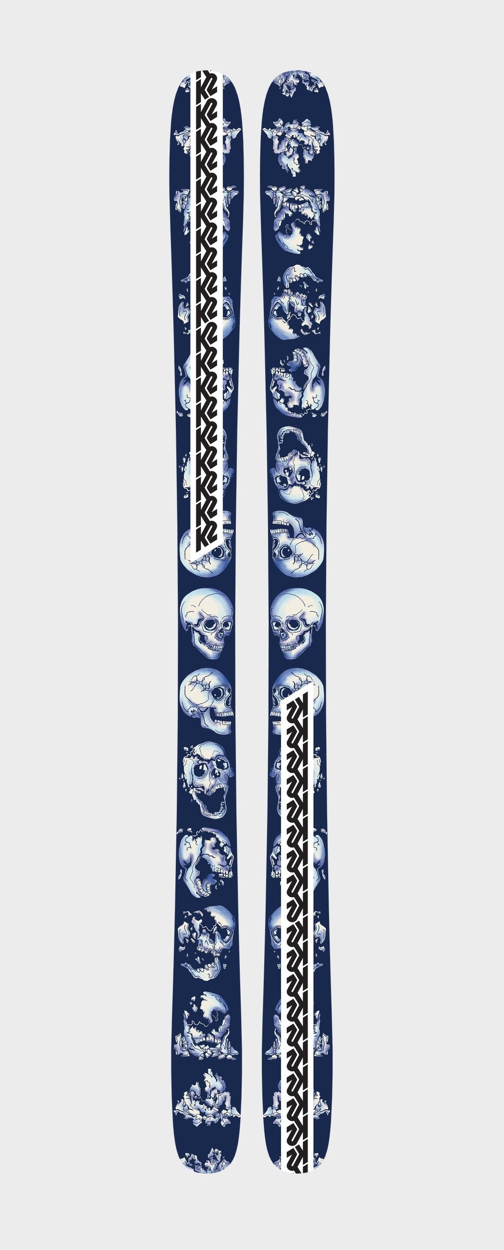 K2 Omen Colby Skis - navy skull base graphic