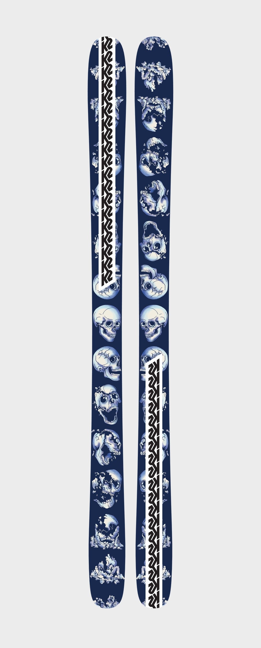K2 Omen Colby Skis - navy skull base graphic