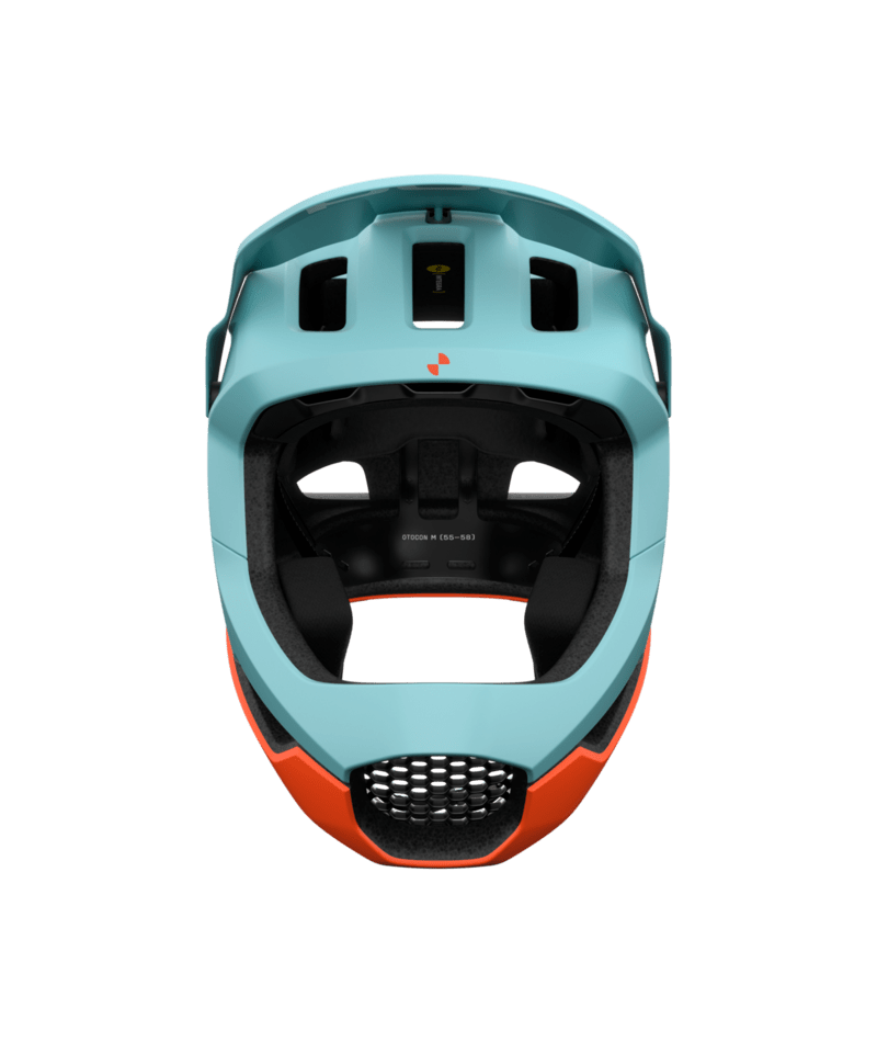 POC Otocon Race MIPS Helmet - Indicolite Blue Matt/Carnelian Orange Matt