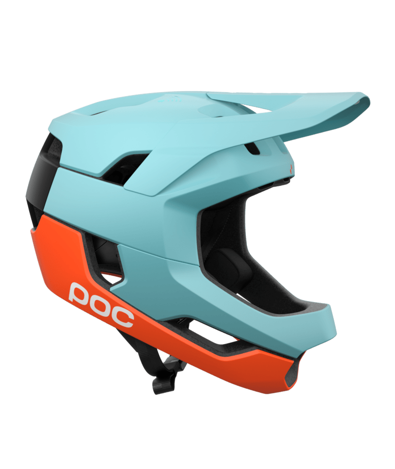 POC Otocon Race MIPS Helmet - Indicolite Blue Matt/Carnelian Orange Matt