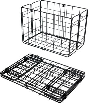Wald 582 Folding Pannier Basket for Rear Rack: Gloss Black